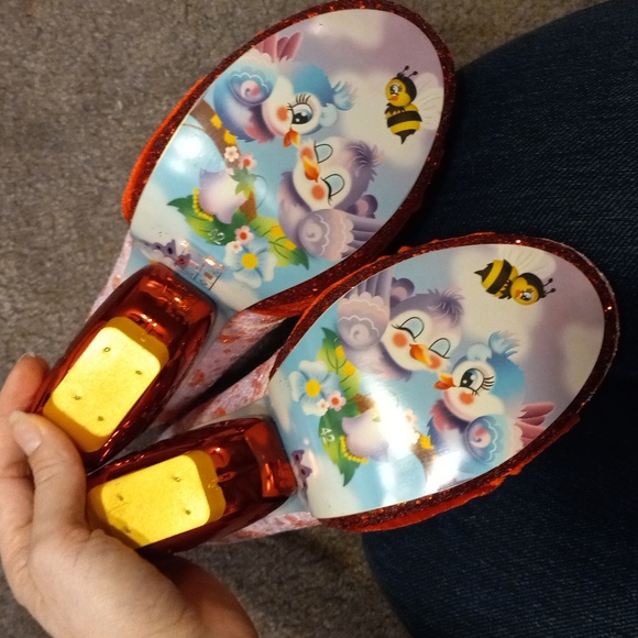 NEW Glitter & Velvet HEART SHAPED HEELS 'You Have My Heart', Size 42 US 11.5 - Picture 4 of 12